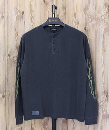 schott（ショット）の「FIRE PTTERN HENLEY LS T-SHIRT（Tシャツ/カットソー・レディース）」