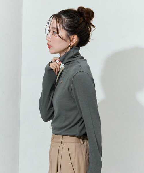 セール】限定展開 Ginger メロー タートル ロング スリーブ トップス