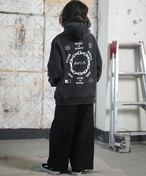 RVCA(ルーカ)の「RVCA/ルーカ METAL URGY HD キッズ パーカー BF046-007(パーカー・キッズ・スミクロ/ホワイト・130cm/140cm/150cm/160cm)」の11枚目の写真