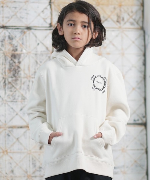 RVCA(ルーカ)の「RVCA/ルーカ METAL URGY HD キッズ パーカー BF046-007(パーカー・キッズ・スミクロ/ホワイト・130cm/140cm/150cm/160cm)」の20枚目の写真