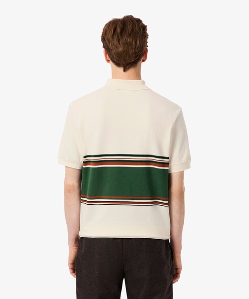 LACOSTE(ラコステ)の「フレンチメイドパネルボーダポロシャツ(ポロシャツ・メンズ・オフホワイト・3/2/4/5)」の3枚目の写真