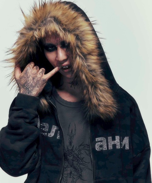 【DIG YOUR OWN GRAVE】Желание FUR HOODIE DIG YOUR OWN GRAVE（ディグユアオウングレイブ）の「【DIG YOUR