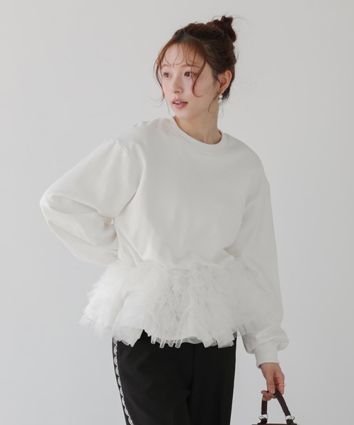 ミルフィーユフリルスウェット（スウェット）｜Fit more（フィットモア