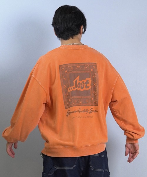 lost（ロスト）の「【限定】lost/ロスト トレーナー/スウェット バックプリント L25F-1102（スウェット・メンズ・ブラック/ブルー/オレンジ・M/L/XL）」の4枚目の写真