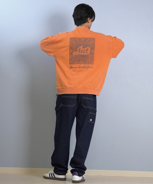 lost（ロスト）の「【限定】lost/ロスト トレーナー/スウェット バックプリント L25F-1102（スウェット・メンズ・ブラック/ブルー/オレンジ・M/L/XL）」の6枚目の写真