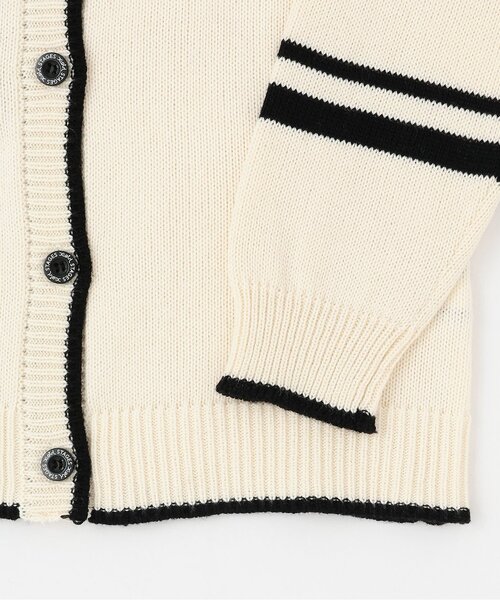 X-girl Stages(エックスガールステージス)の「MIXロゴニットカーディガン(カーディガン/ボレロ・キッズ・アイボリー/ブラック・130cm/140cm/110cm/120cm)」の7枚目の写真
