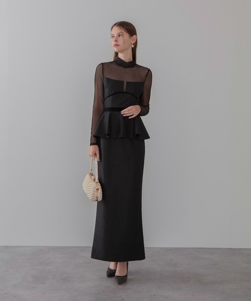 Leja（レジャ）の「【LEJA LUXE】2WAYチュールペプラムベロアグローブI