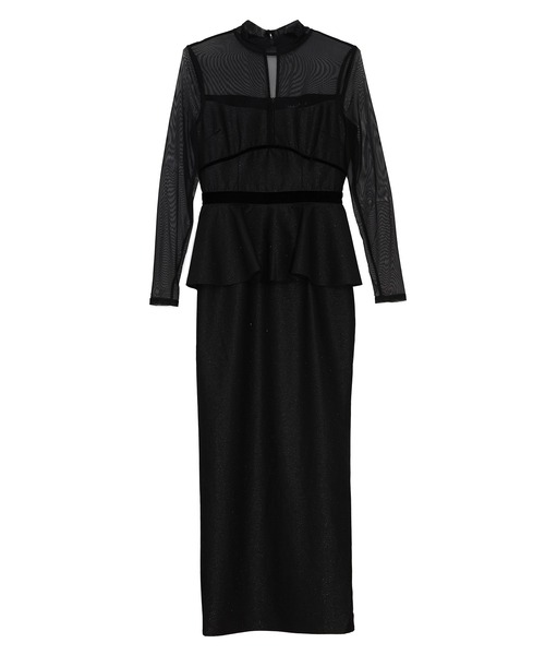 Leja(レジャ)の「【LEJA LUXE】2WAYチュールペプラムベロアグローブIラインドレスワンピース2点セット美脚効果結婚式 パーティードレス 成人式 二次会 同窓会 お呼ばれ オケージョン 20代 30代(ドレス・レディース・ブラック・SMALL/MEDIUM/LARGE)」の12枚目の写真