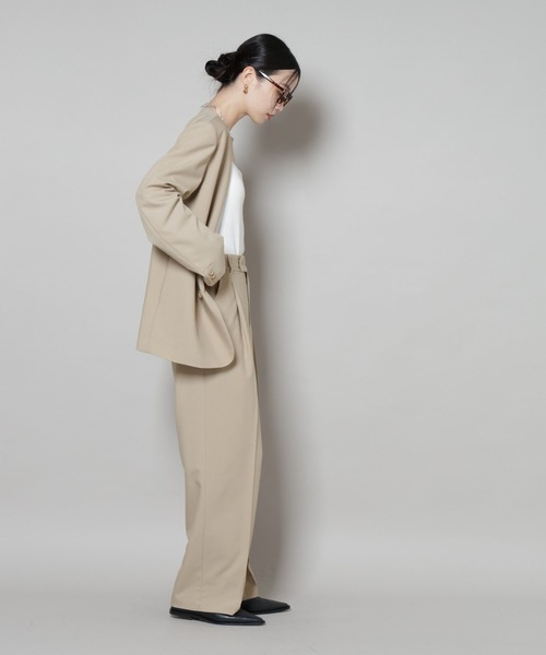 ナノユニバース　ノーカラージャケット　パンツ　セットアップ NANO universe（ナノユニバース）の「LB.04/ノーカラー