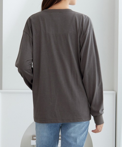 Viola e Viola（ヴィオラエヴィオラ）の「【テディベア】ロンＴ（Tシャツ/カットソー・レディース・ホワイト/チャコール・M/L/LL）」の12枚目の写真