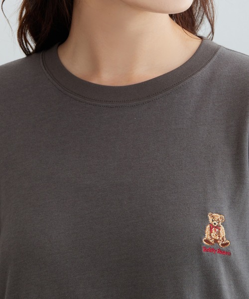 Viola e Viola（ヴィオラエヴィオラ）の「【テディベア】ロンＴ（Tシャツ/カットソー・レディース・ホワイト/チャコール・M/L/LL）」の9枚目の写真