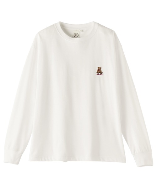 Viola e Viola（ヴィオラエヴィオラ）の「【テディベア】ロンＴ（Tシャツ/カットソー・レディース・ホワイト/チャコール・M/L/LL）」の20枚目の写真