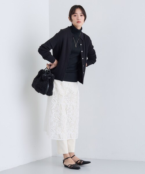 INDIVI(インディヴィ)の「【トレンド】衿付きワイドリブニット(カーディガン/ボレロ・レディース・ブラック/グレー系4・05/13/15 /38)」の6枚目の写真