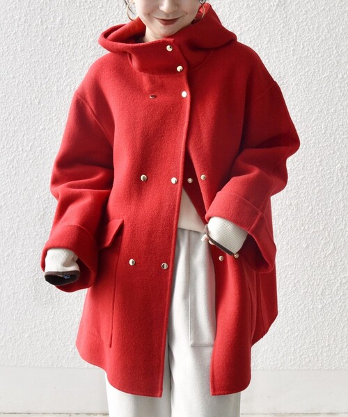 セール】SHIPS any: リバー フーデッド Aライン ミドル コート（その他