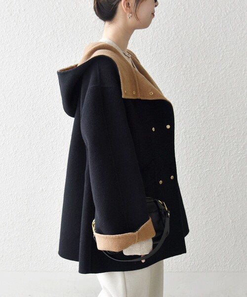 SHIPS any（シップス エニィ）の「SHIPS any: リバー フーデッド Aライン ミドル コート（その他アウター・レディース・ブラック/キャメル/レッド・ONE SIZE）」の11枚目の写真