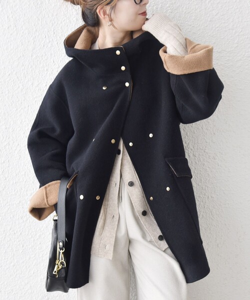 SHIPS any: リバー フーデッド Aライン ミドル コート（その他アウター