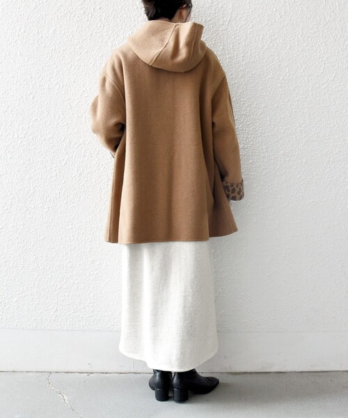 SHIPS any: リバー フーデッド Aライン ミドル コート