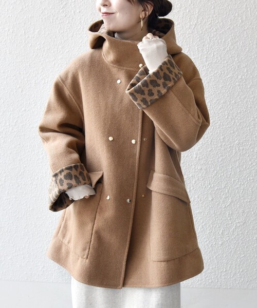 SHIPS any（シップス エニィ）の「SHIPS any: リバー フーデッド Aライン ミドル コート（その他アウター・レディース・ブラック/キャメル/レッド・ONE SIZE）」の18枚目の写真