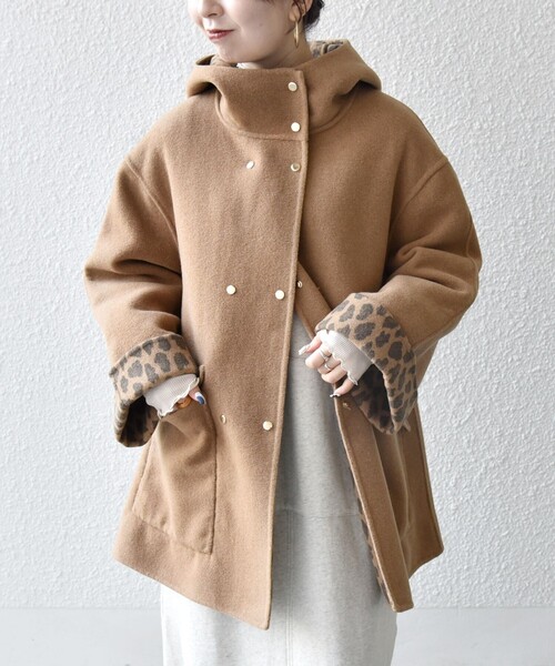 SHIPS any（シップス エニィ）の「SHIPS any: リバー フーデッド Aライン ミドル コート（その他アウター・レディース・ブラック/キャメル/レッド・ONE SIZE）」の19枚目の写真