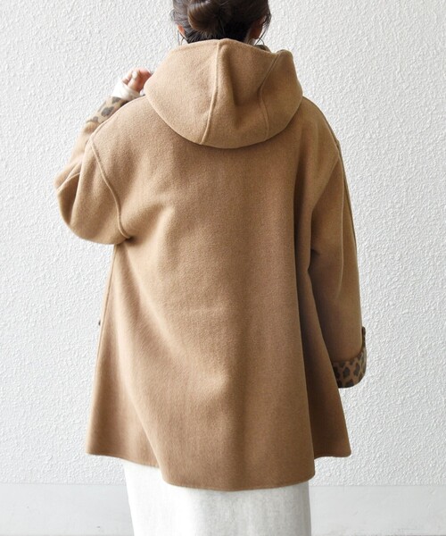 SHIPS any: リバー フーデッド Aライン ミドル コート