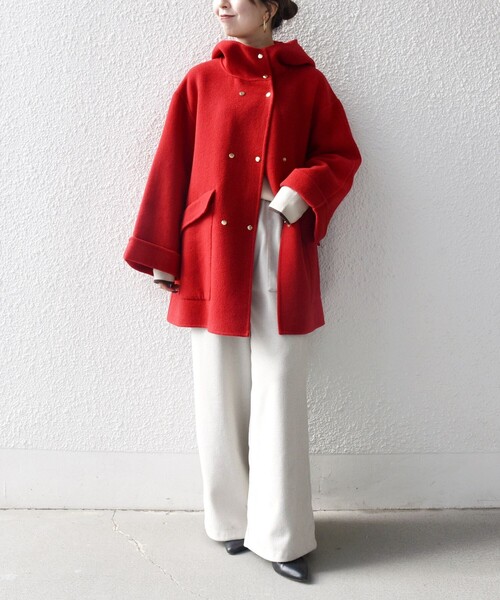 SHIPS any: リバー フーデッド Aライン ミドル コート セール】SHIPS any: リバー フーデッド Aライン ミドル コート（その他