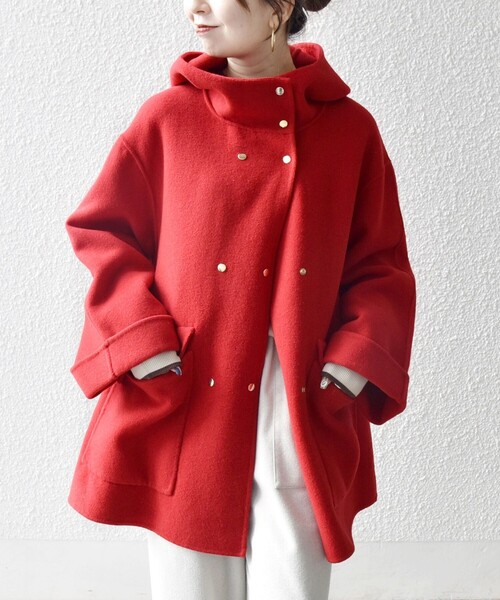 SHIPS any: リバー フーデッド Aライン ミドル コート（その他アウター