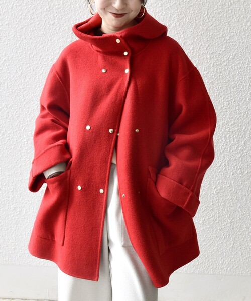 SHIPS any: リバー フーデッド Aライン ミドル コート（その他アウター