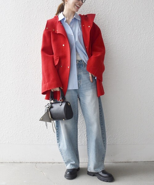 セール】SHIPS any: リバー フーデッド Aライン ミドル コート（その他