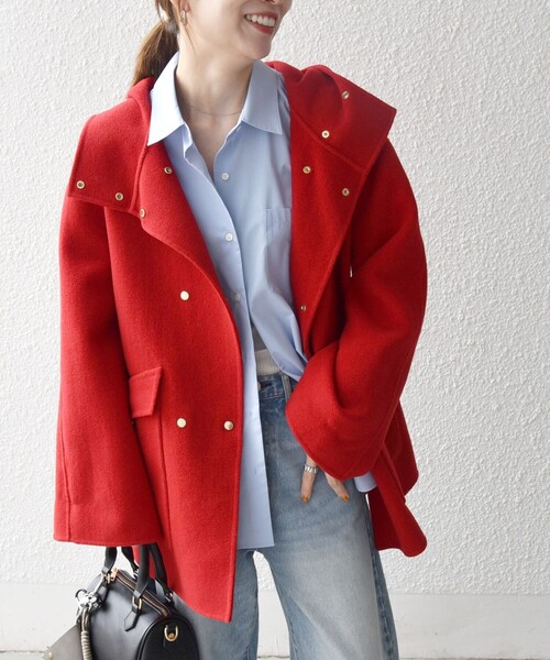 SHIPS any: リバー フーデッド Aライン ミドル コート（その他アウター