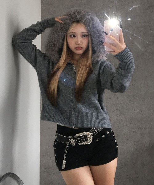 LIMI few 2way ファー付 ニット セーター ヨウジヤマモト パーカー