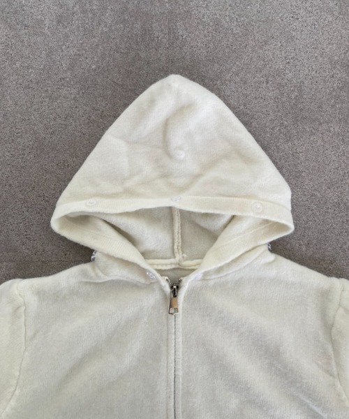 ニットパーカー　ホワイト セール】 【セットアップ対応】ミラノリブ縮絨 ニット パーカー