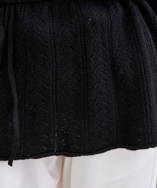 Lace Ladies(レースレディース)の「透かし編み ウエストリボン チュニック丈 ニット プルオーバー(ニット/セーター・レディース・ベージュ/ブラック/アイボリー/チャコールグレー・FREE)」の20枚目の写真