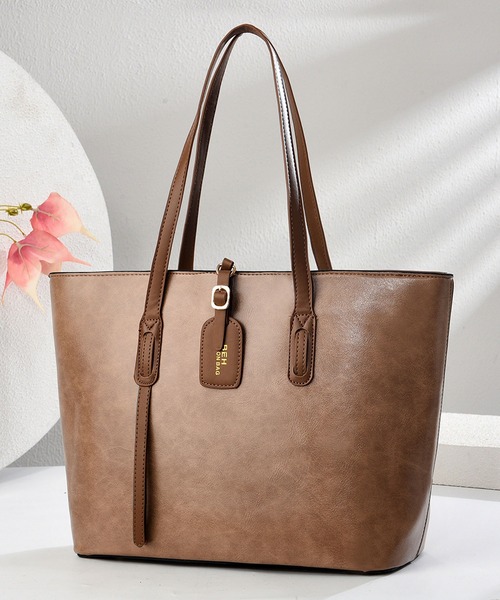 florist（フローリスト）の「レザータッチアシメハンドルトートバッグ/ビジネスバッグ（ビジネスバッグ・レディース・ベージュ/ブラック/オフホワイト/キャメル/ブルーグリーン/モカ・FREE）」の4枚目の写真