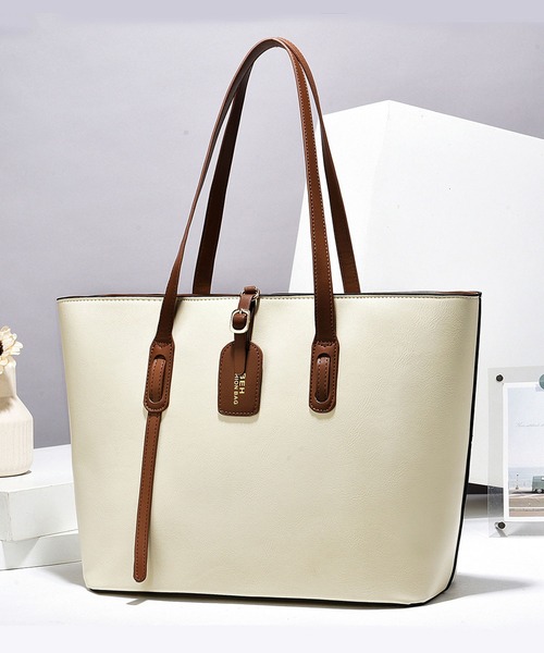 florist（フローリスト）の「レザータッチアシメハンドルトートバッグ/ビジネスバッグ（ビジネスバッグ・レディース・ベージュ/ブラック/オフホワイト/キャメル/ブルーグリーン/モカ・FREE）」の2枚目の写真