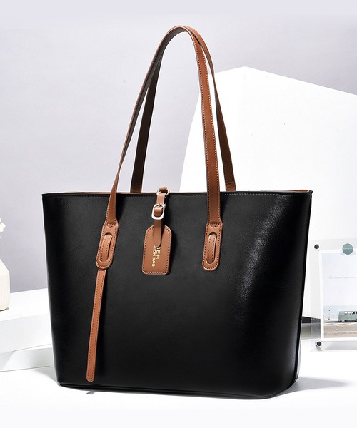 florist（フローリスト）の「レザータッチアシメハンドルトートバッグ/ビジネスバッグ（ビジネスバッグ・レディース・ベージュ/ブラック/オフホワイト/キャメル/ブルーグリーン/モカ・FREE）」の3枚目の写真