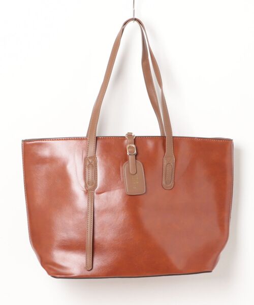 florist（フローリスト）の「レザータッチアシメハンドルトートバッグ/ビジネスバッグ（ビジネスバッグ・レディース・ベージュ/ブラック/オフホワイト/キャメル/ブルーグリーン/モカ・FREE）」の17枚目の写真