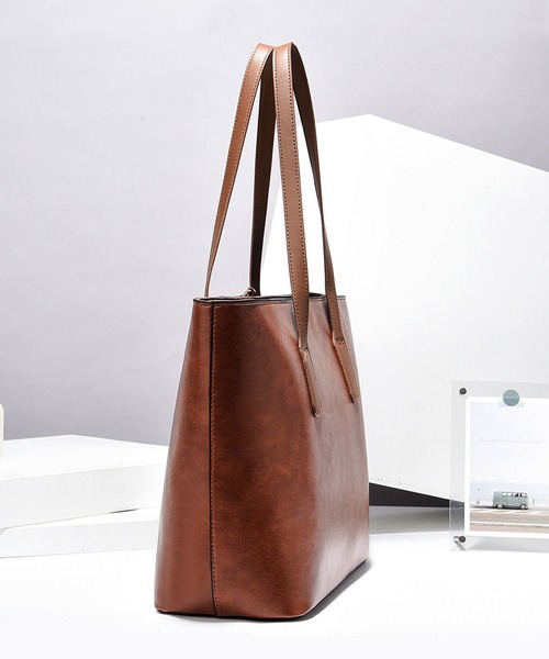 florist（フローリスト）の「レザータッチアシメハンドルトートバッグ/ビジネスバッグ（ビジネスバッグ・レディース・ベージュ/ブラック/オフホワイト/キャメル/ブルーグリーン/モカ・FREE）」の14枚目の写真