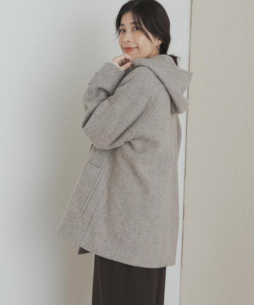 URBAN RESEARCH DOORS(アーバンリサーチドアーズ)の「エアリーウールフードコート(その他アウター・レディース・ベージュ系その他/チャコールグレー・MEDIUM)」の14枚目の写真