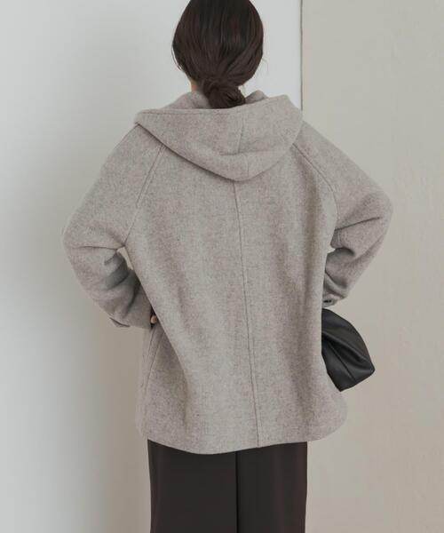 値下げ！【新品】DOORS フード付きウールコート グレー エアリーウールフードコート（その他アウター）｜URBAN RESEARCH DOORS