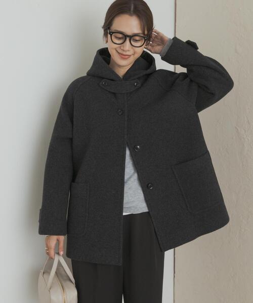 URBAN RESEARCH DOORS(アーバンリサーチドアーズ)の「エアリーウールフードコート(その他アウター・レディース・ベージュ系その他/チャコールグレー・MEDIUM)」の21枚目の写真