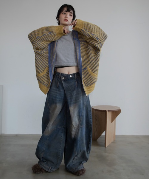 VACANCY(ヴァカンシー)の「配色リブフーディZIPパーカー/リバーシブル/新色追加(パーカー・レディース・マスタード/ブルー/ブラック/ネイビー・FREE)」の6枚目の写真