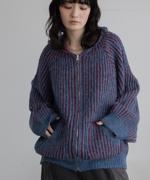 VACANCY(ヴァカンシー)の「配色リブフーディZIPパーカー/リバーシブル/新色追加(パーカー・レディース・マスタード/ブルー/ブラック/ネイビー・FREE)」の19枚目の写真