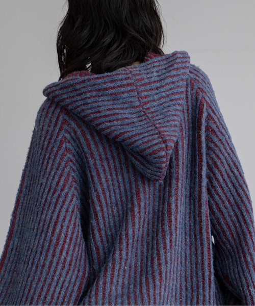 VACANCY(ヴァカンシー)の「配色リブフーディZIPパーカー/リバーシブル/新色追加(パーカー・レディース・マスタード/ブルー/ブラック/ネイビー・FREE)」の16枚目の写真