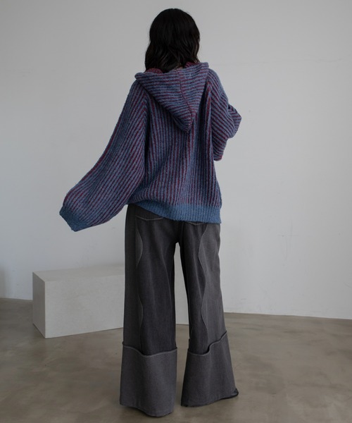 VACANCY(ヴァカンシー)の「配色リブフーディZIPパーカー/リバーシブル/新色追加(パーカー・レディース・マスタード/ブルー/ブラック/ネイビー・FREE)」の14枚目の写真