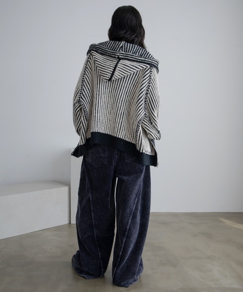 VACANCY(ヴァカンシー)の「配色リブフーディZIPパーカー/リバーシブル/新色追加(パーカー・レディース・マスタード/ブルー/ブラック/ネイビー・FREE)」の22枚目の写真