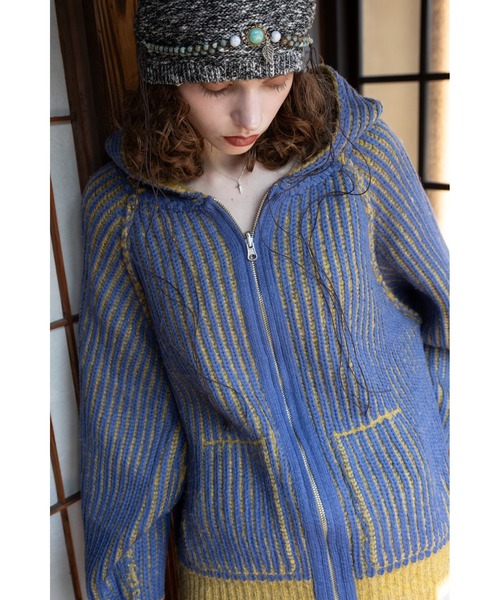 配色リブフーディZIPパーカー/リバーシブル（パーカー）｜VACANCY