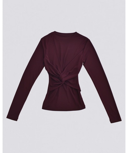 kiehtova(キエトヴァ)の「【kiehtova】SLUB TWIST TOPS/スラブ ツイスト トップス(Tシャツ/カットソー・レディース・ワイン系/ブラック/グリーン・FREE)」の8枚目の写真