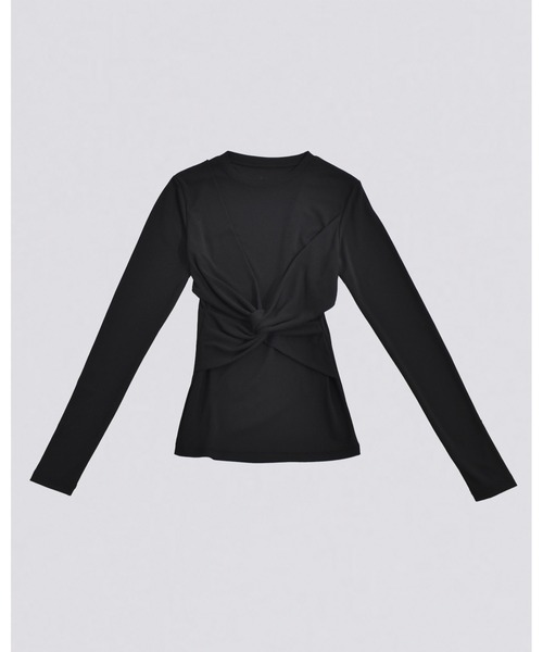 kiehtova(キエトヴァ)の「【kiehtova】SLUB TWIST TOPS/スラブ ツイスト トップス(Tシャツ/カットソー・レディース・ワイン系/ブラック/グリーン・FREE)」の12枚目の写真