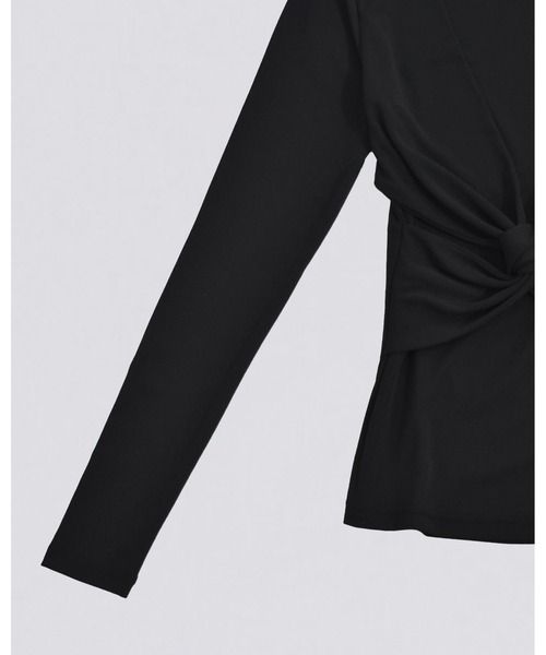 kiehtova(キエトヴァ)の「【kiehtova】SLUB TWIST TOPS/スラブ ツイスト トップス(Tシャツ/カットソー・レディース・ワイン系/ブラック/グリーン・FREE)」の15枚目の写真