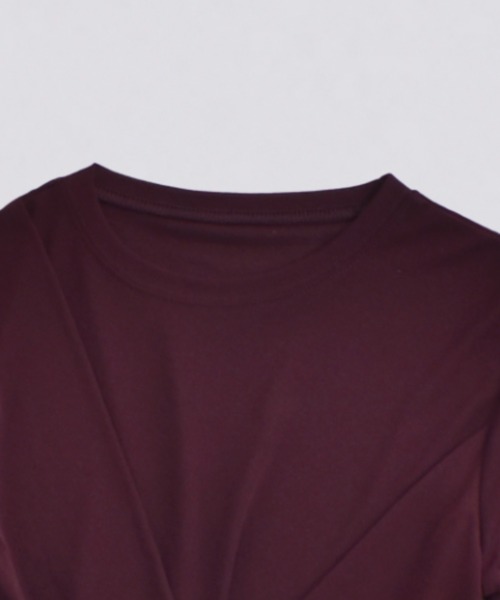 kiehtova(キエトヴァ)の「【kiehtova】SLUB TWIST TOPS/スラブ ツイスト トップス(Tシャツ/カットソー・レディース・ワイン系/ブラック/グリーン・FREE)」の10枚目の写真